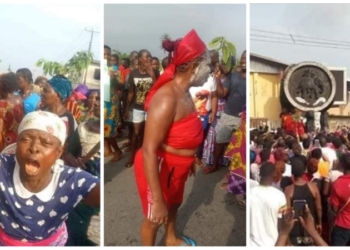 PHOTOS: Delta women stage protest over two weeks lockdown extension in the state