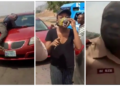 VIDEO: Policeman spotted on bonnet of speeding vehicle of a lady who refused to stop for security operatives