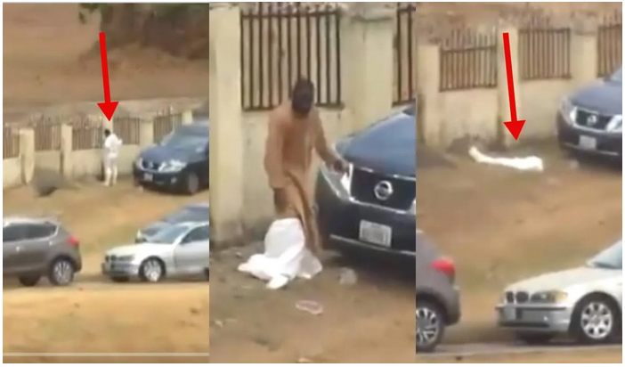 COVID-19: Man who Buried Abba kyari Dumps his protective cloth on the street