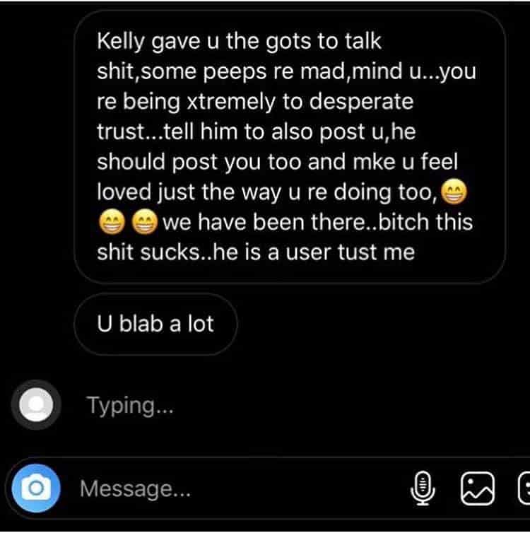 Kelly Hansome releases alleged chat with babymama threatening to go diabolical on himim