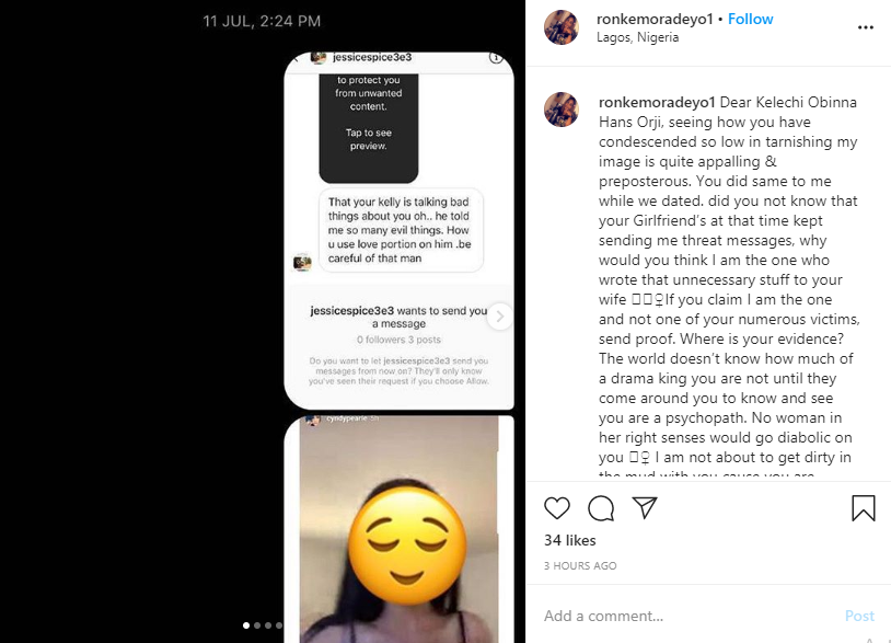 You are a psychopath - Kelly Hansome's estranged baby mama fires back at him