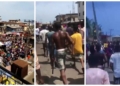 Coronavirus lockdown: Mushin residents march towards Ilupeju to take on One million boys (VIDEOS)