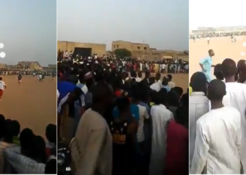 Kano Residents Defy Social Distancing To See Football Match