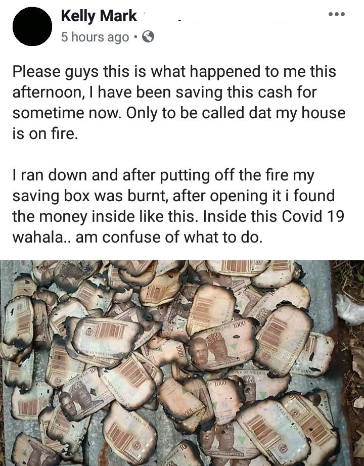 Man cries out after losing all the savings in his saving box when fire gutted his home
