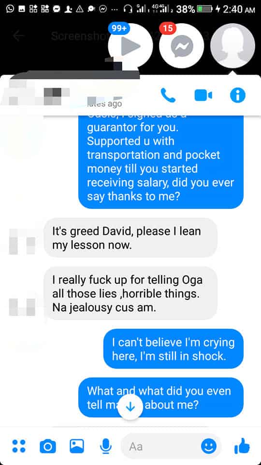 Man narrates how a friend he once helped, confessed to making him lose his source of income