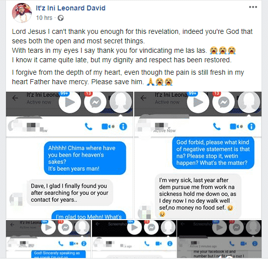 Man narrates how a friend he once helped, confessed to making him lose his source of income