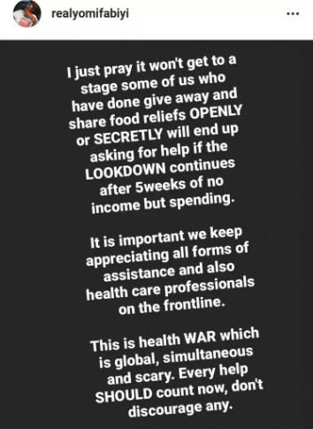 Yomi Fabiyi speaks on people begging for financial assistance after doing giveaways