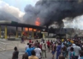 JUST IN: Fire engulfs NNPC station in Lagos