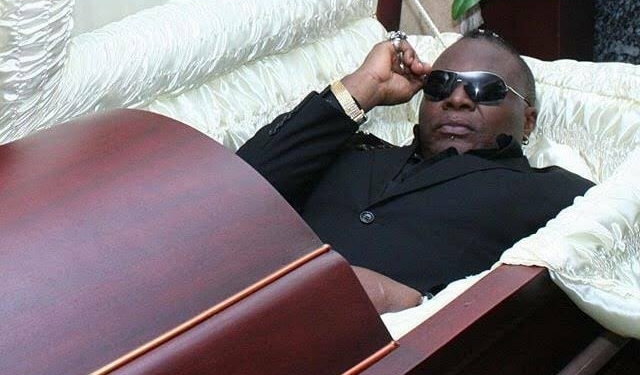 Charly Boy reveals why he is not scared of death as he lays in a coffin in new photos