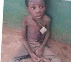 Photo of 9-year-old Ogun boy who was chained and left to die emerges months after Governor's wife adopted him