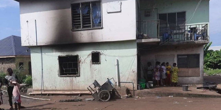 PHOTOS: Woman and her two children burnt to death in Rivers