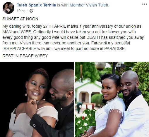 Sad! Nigerian Woman Dies On Her First Wedding Anniversary