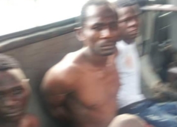 PHOTO: Three men arrested after breaking into shops and looting at the Alaba International market