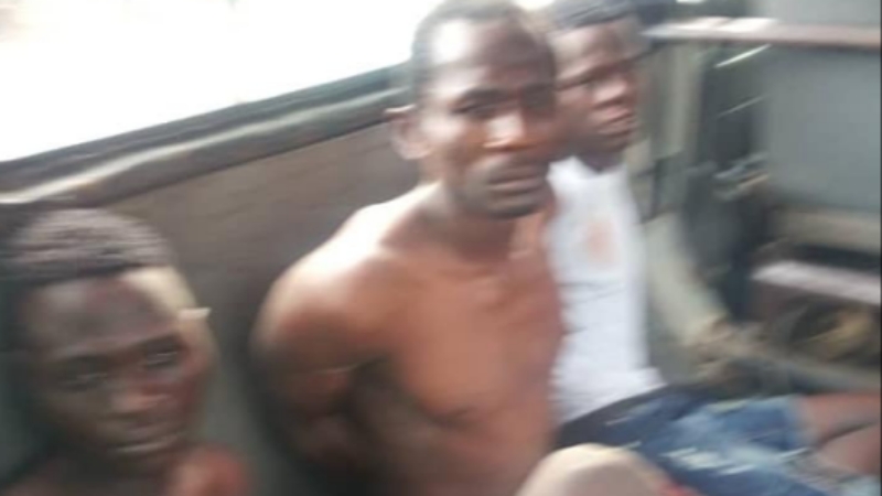 PHOTO: Three men arrested after breaking into shops and looting at the Alaba International market