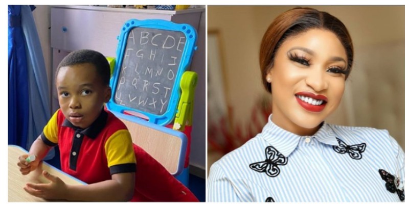 Tonto Dikeh's son resumes school