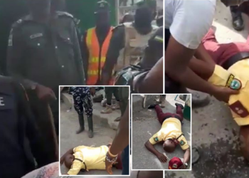 VIDEO: Military men allegedly beat Lastma official to a pulp in Lagos