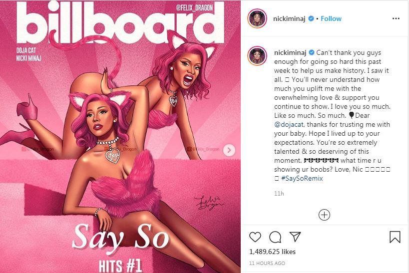 Nicki Minaj And Doja Cat Make History, Get First No. 1 On Billboard Hot