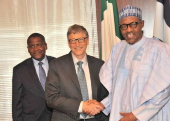 Aliko Dangote, Bill Gate, President Muhammadu Buhari