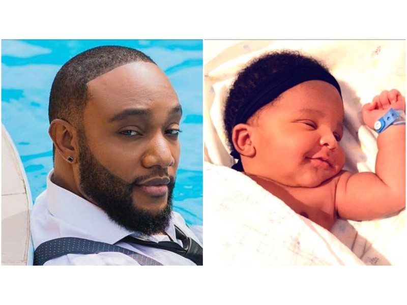 Kcee and his new born baby