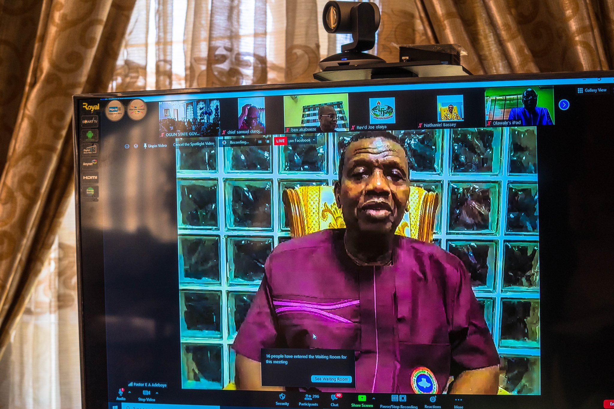 VP Yemi Osinbajo, Dangote, Pastor Adeboye, others attend virtual 60th birthday thanksgiving service of Ogun state governor, Dapo Abiodun (photos)