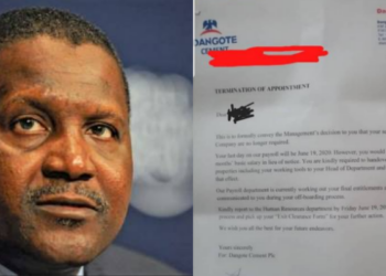 Dangote cement reportedly fires over 3000 staff without notice