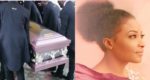 Moment Ibidunni Ighodalo's body was carried in a Silver Chrome Casket  by pallbearers