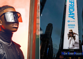 Rema featured on New York billboard