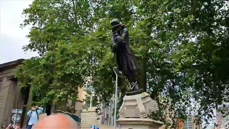 George Floyd topples statues of racists, slave traders in U.S., Europe