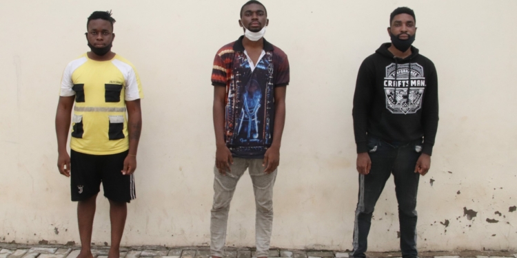 Three siblings paraded by police for running a fake NGO and impersonating the force spokesperson, Frank Mba