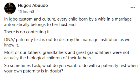 Igbo man condemns DNA test, says it's not cultural