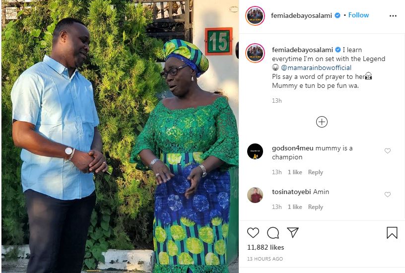 Actor, Femi Adebayo reveals why he loves working with colleague, Mama Rainbow