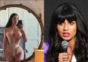 Actress Jameela Jamil condemns Kim Kardashian's use of corsets and advises women against unhealthy beauty standards