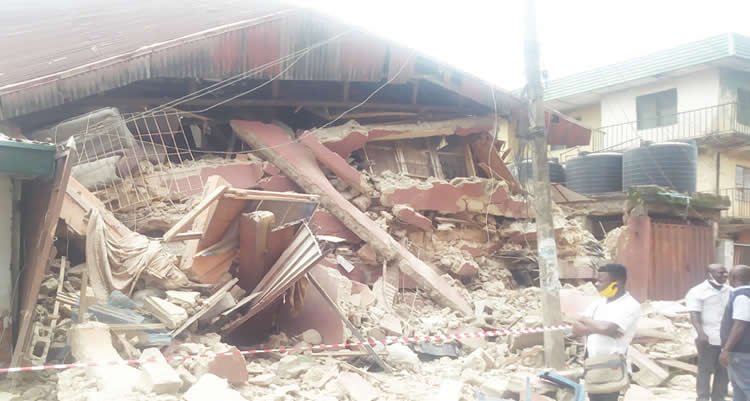Many escape death as three-storey building collapses in Umuahia
