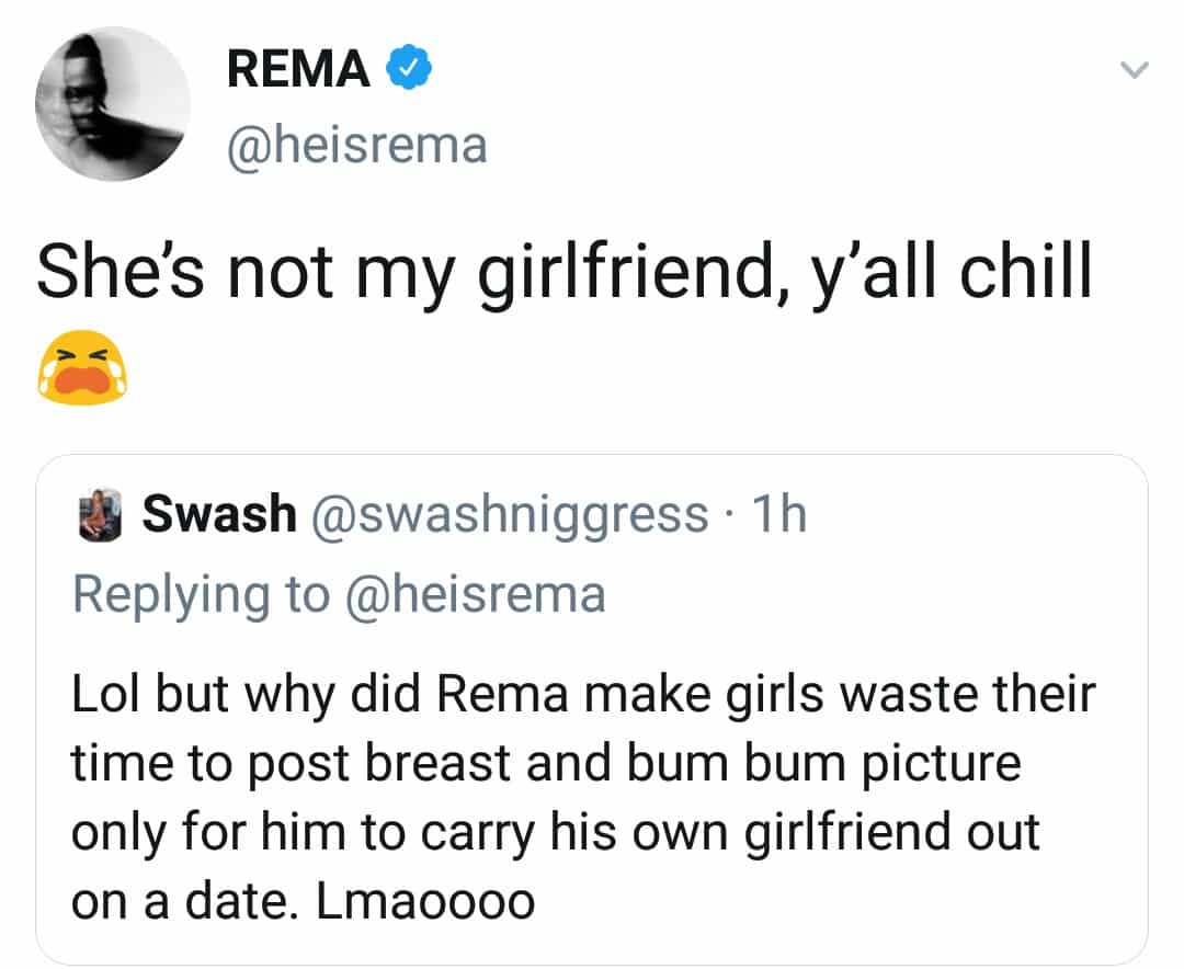 Rema Breaks Silence On His Relationship With The Female Fan He Went On A Romantic Date