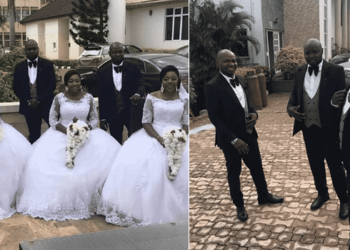 Why we married same day, at same venue –Triplets and wives