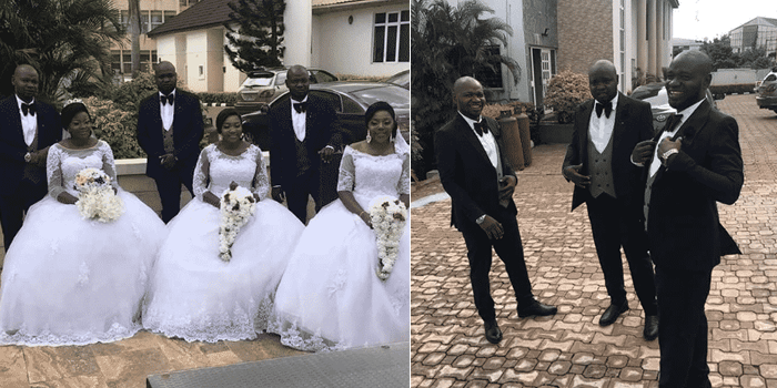 Why we married same day, at same venue –Triplets and wives