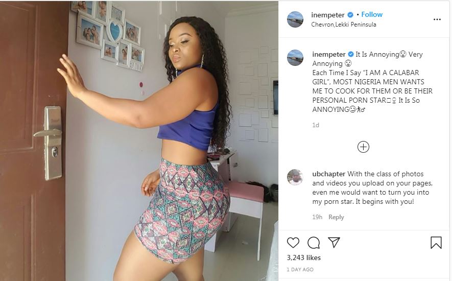 Actress, Inem Peters bemoans how men sexualize her because she’s from Calabar