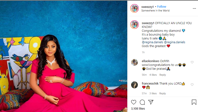 Regina Daniels welcomes baby boy with 59 year old Ned Nwoko