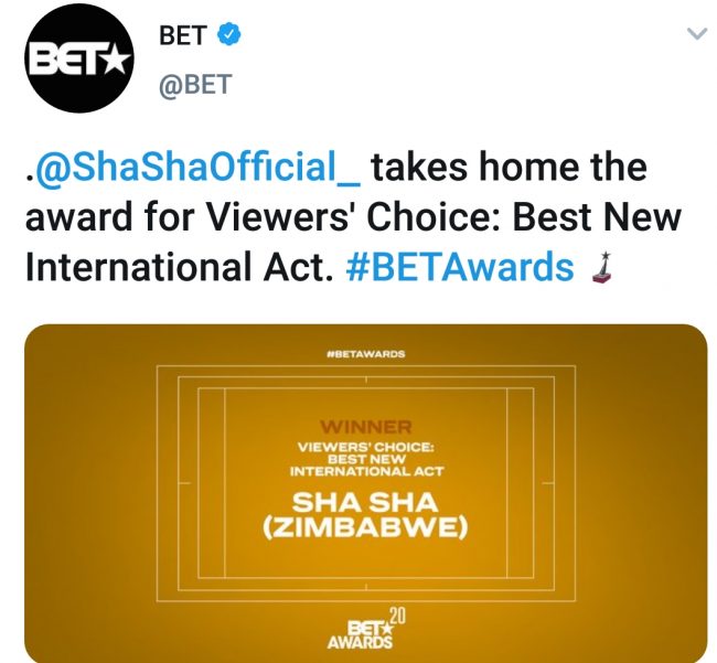 Rema loses out to Sha Sha at 2020 BET awards