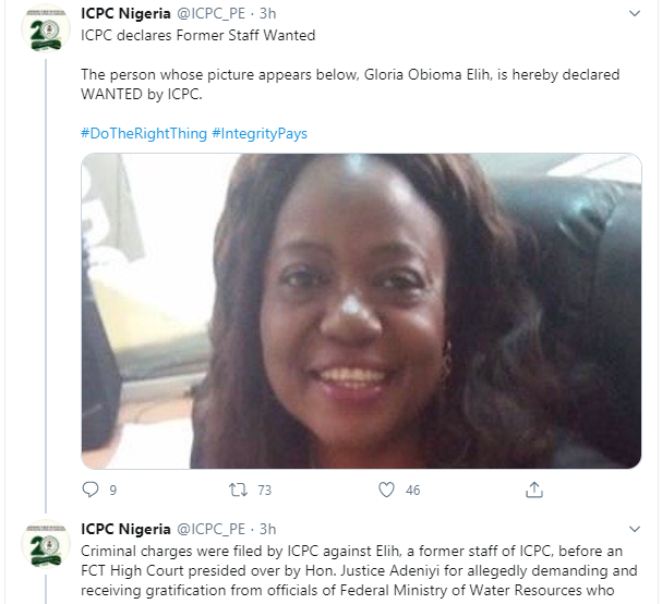 ICPC declares former staff wanted for demanding and receiving gratification