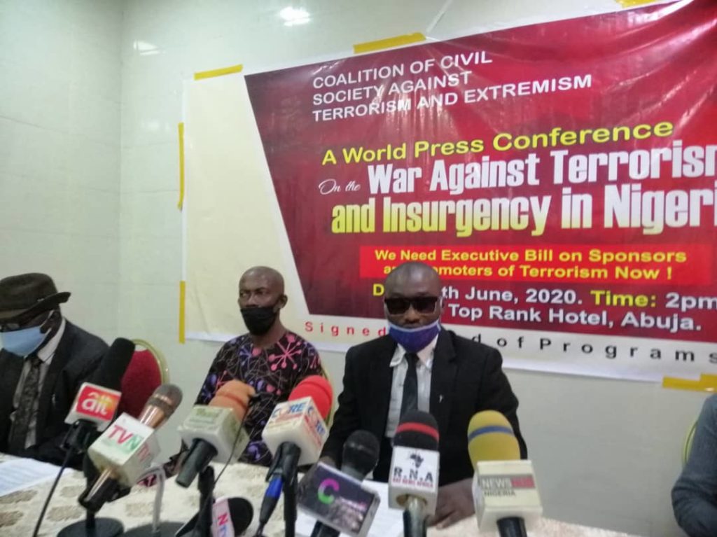 Insecurity: Coalition on terrorism  makes demand on PMB to sign executive order for prosecution of sponsors, promoters of Boko Haram