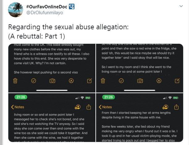 She threatened to blackmail me after traveling to UK to see me - Dr Olufunmilayo reacts to sex allegation