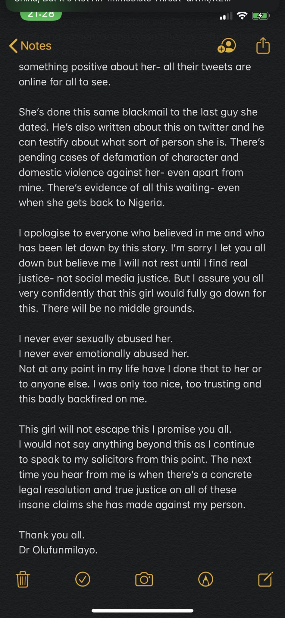 She threatened to blackmail me after traveling to UK to see me - Dr Olufunmilayo reacts to sex allegation