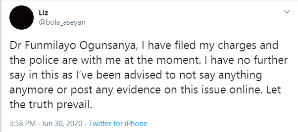 She threatened to blackmail me after traveling to UK to see me - Dr Olufunmilayo reacts to sex allegation