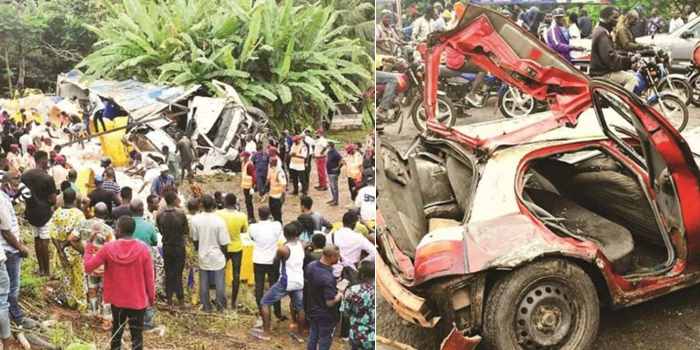 Four dead, others injured as truck suffers brake failure and rams into a car and bikes in Oyo