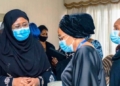 Aisha Buhari visits Ajimobi’s widow