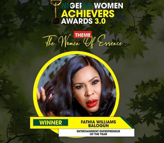 Nollywood actors, Faithia Williams, Sola Sobowale emerge winners at the Nigerian achievers awards