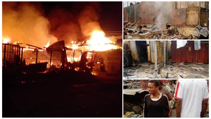 VIDEO: Fire guts Marian market in Calabar