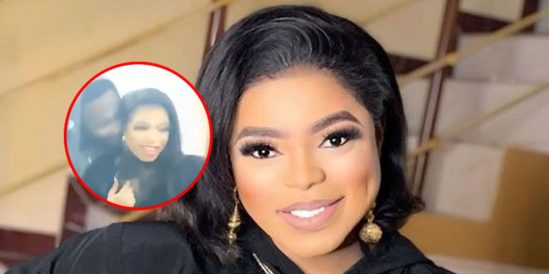 VIDEO: Male fan passionately romance and 'kiss' Bobrisky at a party