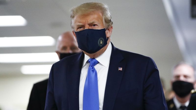 PHOTOS: US Prsident, Trump wears mask in public for first time during COVID-19 pandemic